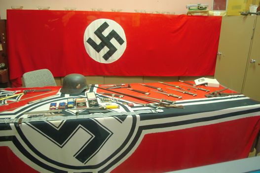 Nazi artifacts from ww2, red nazi flag