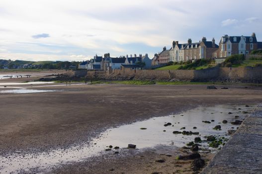 Sea Bay in the Scotland, empty beach