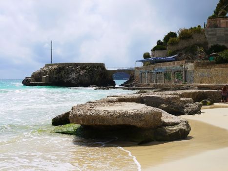 Beach bay azure , Cala Gat, Majorca island, Spain