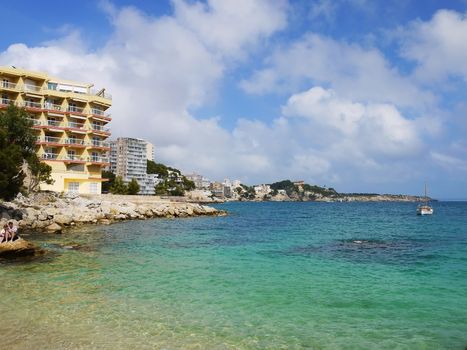 Beach bay azure , Cala Gat, Majorca island, Spain
