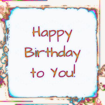 Digital computer graphic - postcard Happy Birthday to You!