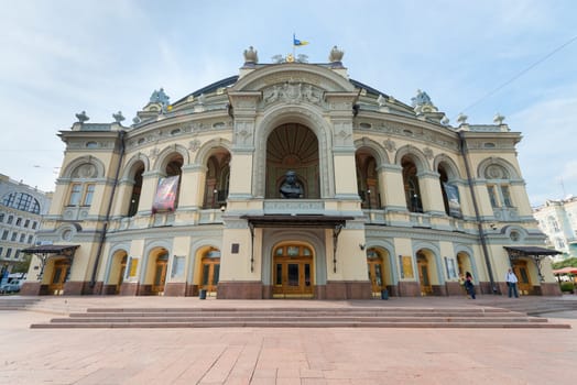 KIEV, UKRAINE - SEP 18, 2013: National opera and ballet theatre in Kyiv. The building designed by Victor Schroter and opened on September 29, 1901 