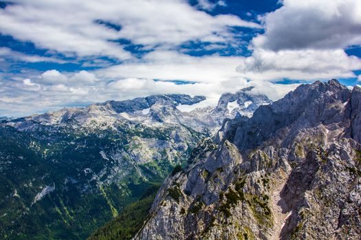 Large view of the high mountains Alps Austria