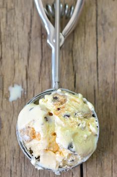 ice cream spoon with portion of ice cream