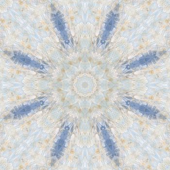 Abstract artistic seamless pattern, handmade floral ornament, applique from painted garlic husks, leaves and watercolor background
