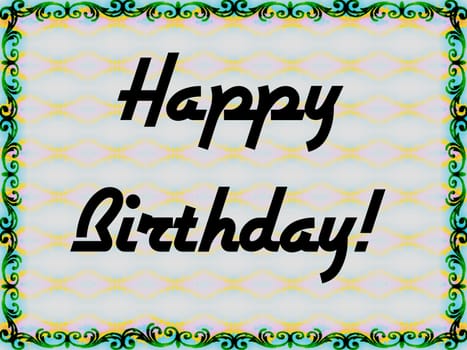 Digital computer graphic - postcard Happy Birthday to You!