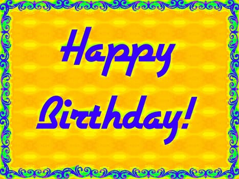 Digital computer graphic - postcard Happy Birthday to You!