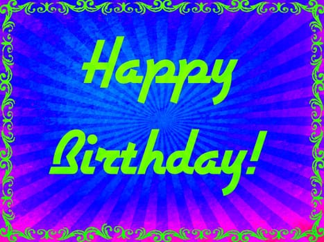Digital computer graphic - postcard Happy Birthday to You!