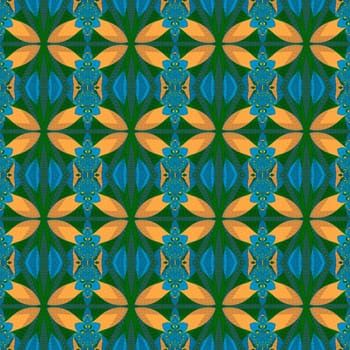Digital computer graphic - seamless decorative pattern in a green - yellow colors for design.