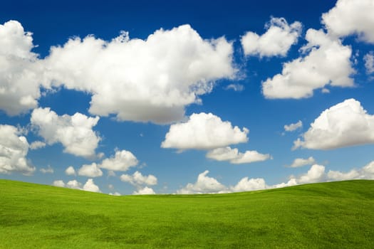 Beautiful landscape with an amazing blue sky and white clouds