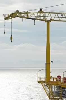 An offshore production platform in a Gulf of Thailand