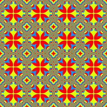 Digital computer graphic - seamless decorative pattern in a bright colors for design.