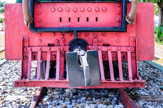 Vintage steam locomotive  front panel 
