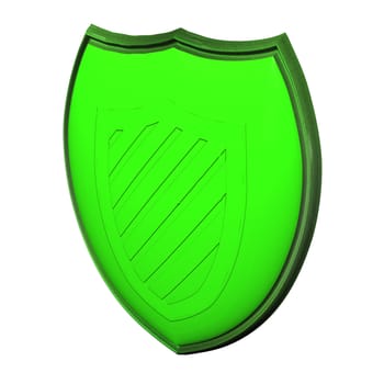 Image of a green shield, as protection concept.