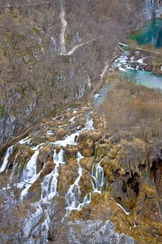 Plitvice lakes canyon wooden boardwalks, Croatia