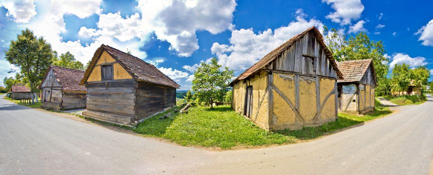 Rural village historic architecture in Croatia, Prigorje region, panoramic view