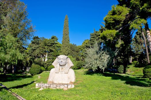 The Sphinx od Zadar in green nature, Dalmatia, Croatia