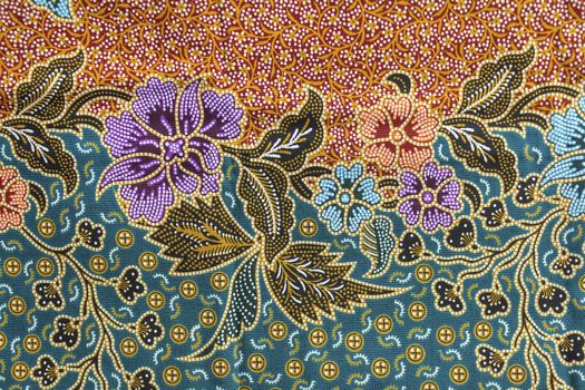 Closeup background pattern texture of general traditional Thai style native handmade batik fabric weave