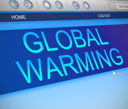 Illustration depicting a computer screen capture with a global warming concept.