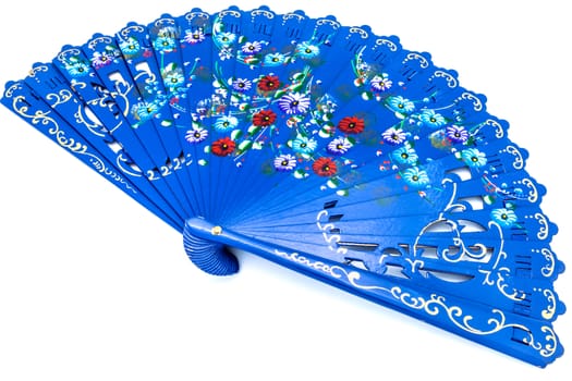 A beautiful spanish fan on a white background