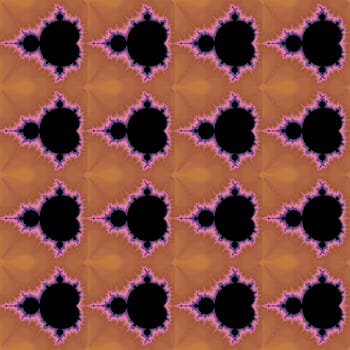 Digital computer graphic - seamless decorative ornament with fractals Mandelbrot for design.