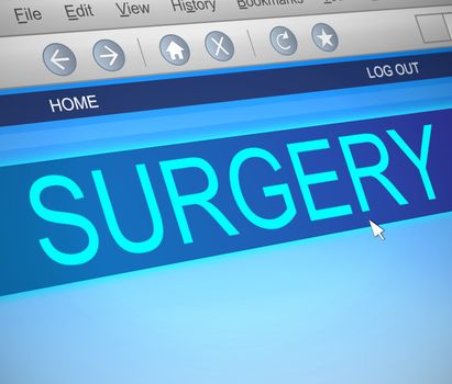 Illustration depicting a computer screen capture with a surgery concept.