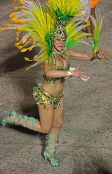 An entertainer performing at a carnaval in Rio de Janeiro, Brazil 03 Mar 2014 No model release Editorial only