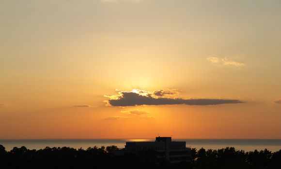 Sunset over sea in Baltic sea, Latvia