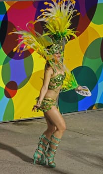 An entertainer performing at a carnaval in Rio de Janeiro, Brazil 03 Mar 2014 No model release Editorial only