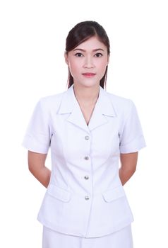 female nurse isolated on white background