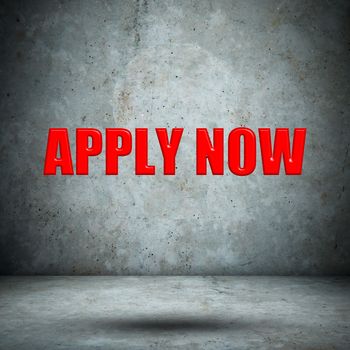 APPLY now on concrete wall