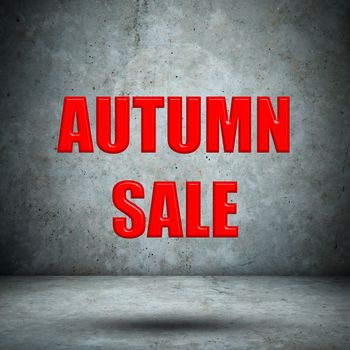 autumn sale on concrete wall