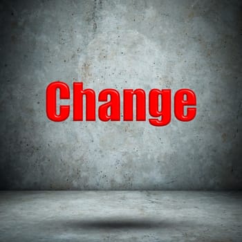 change on concrete wall