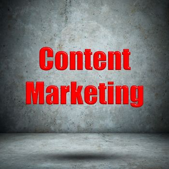 Content Marketing on concrete wall