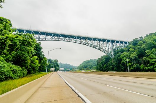 steel bridge over highway