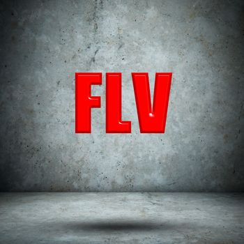 FLV on concrete wall