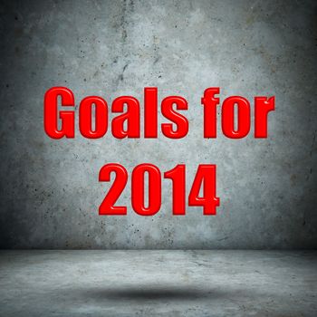 Goals for 2014 on concrete wall