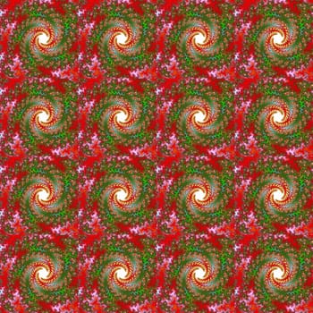 Digital computer graphic - decorative seamless ornament with fractal spirals in a bright colors.