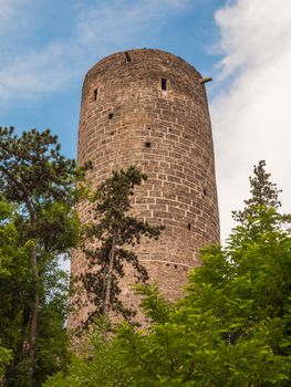 High round tower of Zebrak castle (Czech Republic)