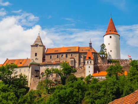 Krivoklat castle in sunny day (Czech Republic)