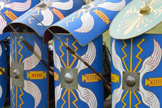 Roman shields in defence formation