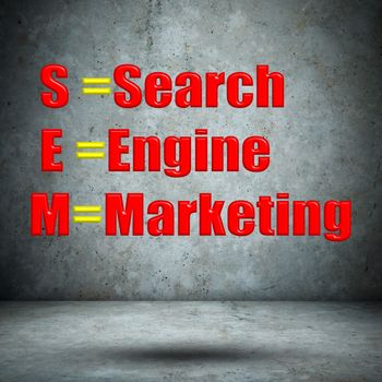 Search Engine Marketing concrete wall