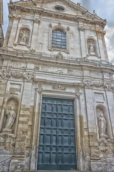 Church in the old town of Lecce in the southern Italy 