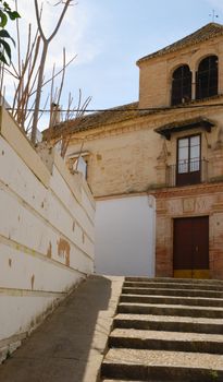 Stairs in a street of  Carmona, a town of south-western Spain, in the province of Seville. 