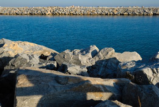 Piers at the Beach of Marbella, a village located in the south of Spain