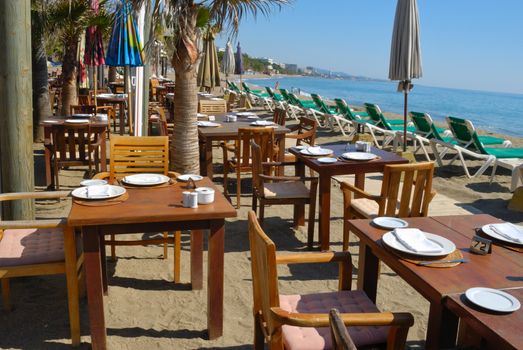 Restaurant and drinking local in the beach of Marbella (Spain)