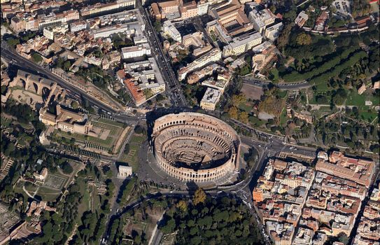 Colosseum Rome aerial view
