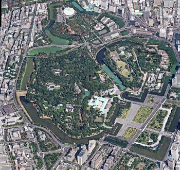 Imperial Palace Gardens aerial view