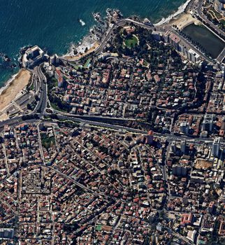 Vina del Mar Chile aerial view