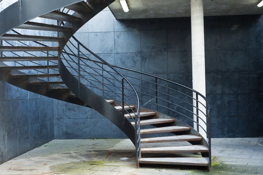 spiral stair in  a parking